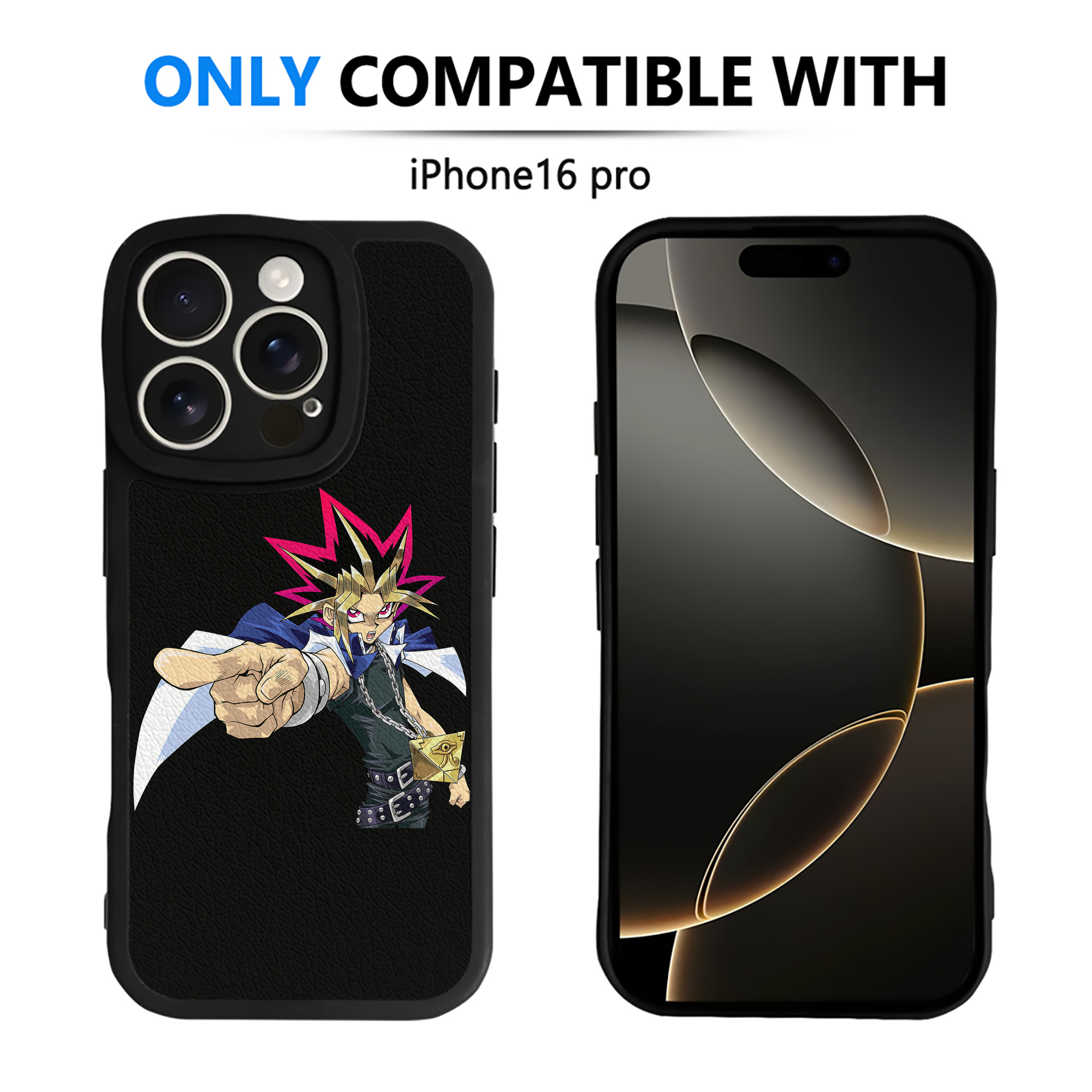 （画像用） 遊☆戯☆王 Yu-Gi-Oh! 【iPhone 16シリーズ対応】シリコンスマホケース（レザー調） 材質：シリコン